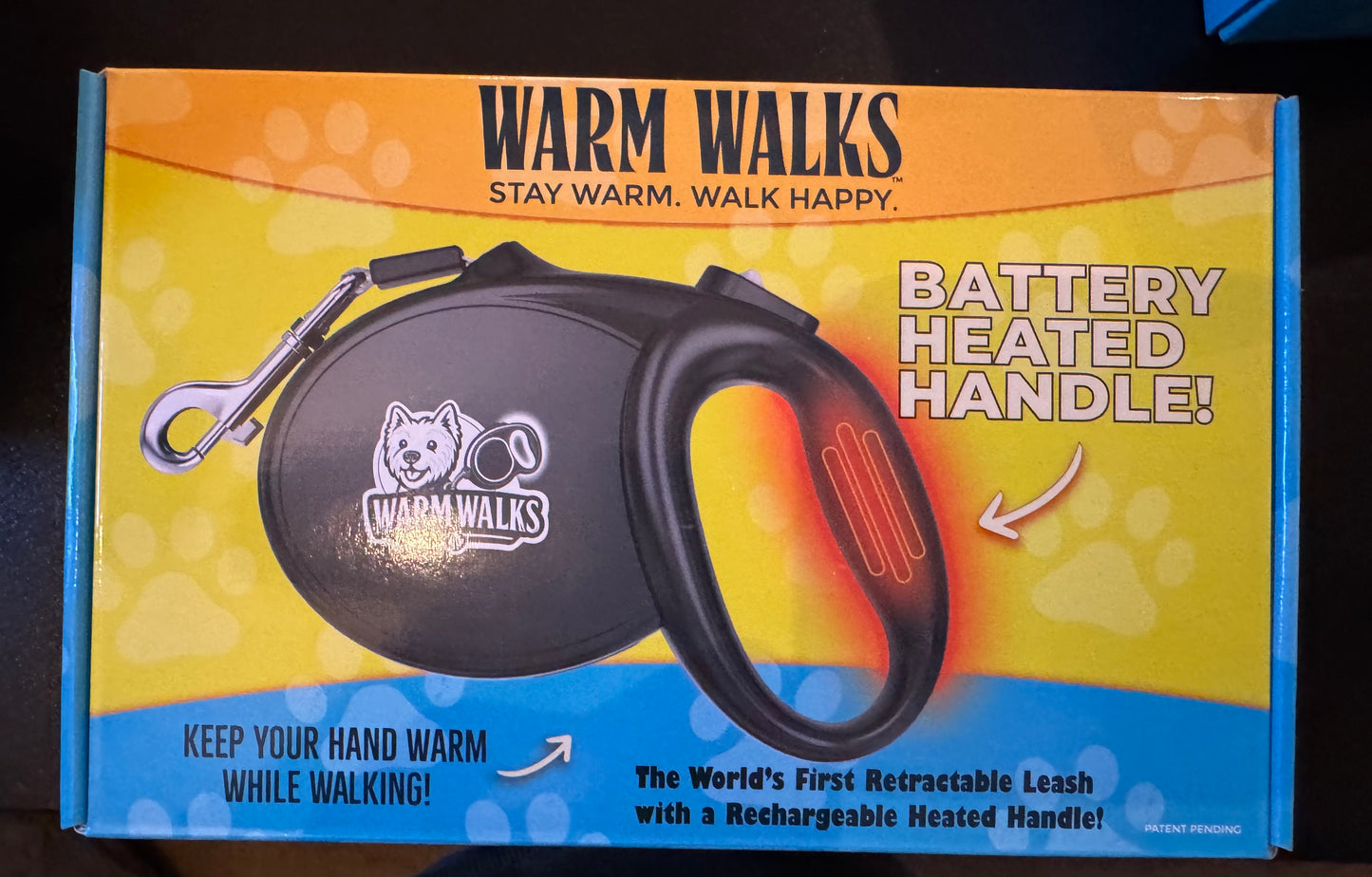 Warm walks heated dog leash with flashlight
